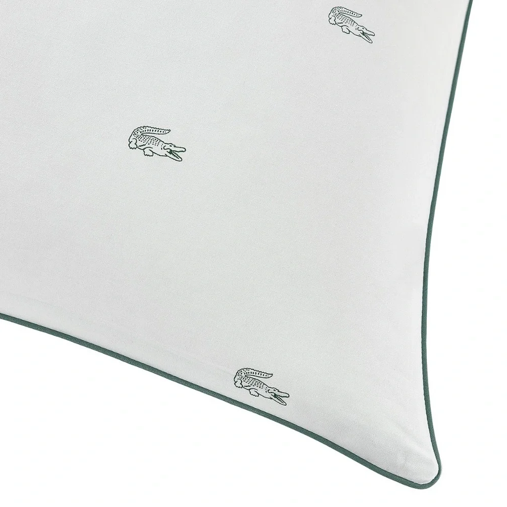 Lacoste Home Croc Cotton Pillow Set (2) Standard Queen Medium NWT